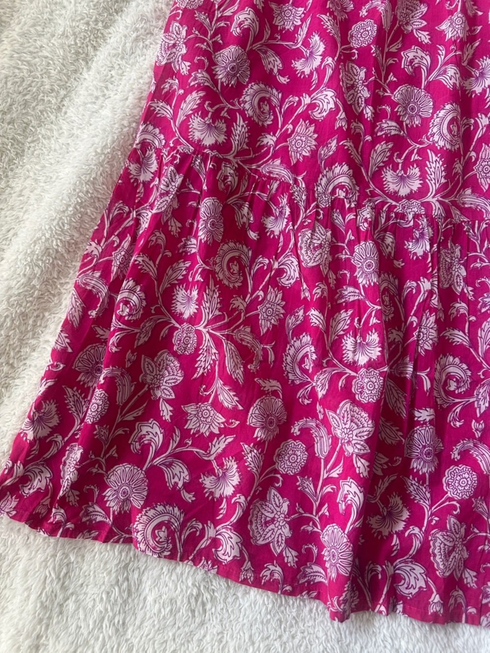 Destination 365 Fuchsia Floral Print Pull On Maxi Skirt 100% Cotton Size M NWOT - Picture 10 of 12